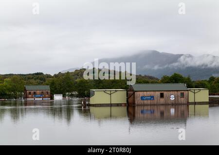 Aviemore area, Highlands and Islands, UK. 8th Oct, 2023. This is scenes of flooding from around the Aviemore and Kingussie area of Highlands following torrential downpours of rain. Credit: JASPERIMAGE/Alamy Live News Stock Photo