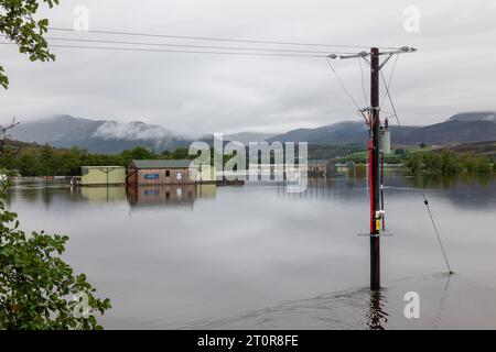 Aviemore area, Highlands and Islands, UK. 8th Oct, 2023. This is scenes of flooding from around the Aviemore and Kingussie area of Highlands following torrential downpours of rain. Credit: JASPERIMAGE/Alamy Live News Stock Photo