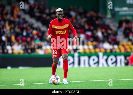 Farum, Denmark. 08th Oct, 2023. Adamo Nagalo (39) of FC Nordsjaelland ...