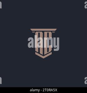 AC initial monogram logo with pillar style design Stock Vector