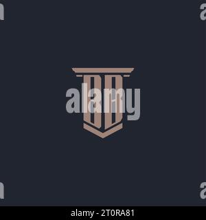 BB initial monogram logo with pillar style design Stock Vector