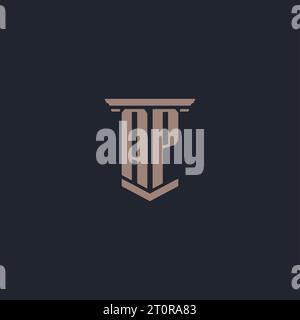 AP initial monogram logo with pillar style design Stock Vector