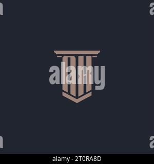 AX initial monogram logo with pillar style design Stock Vector