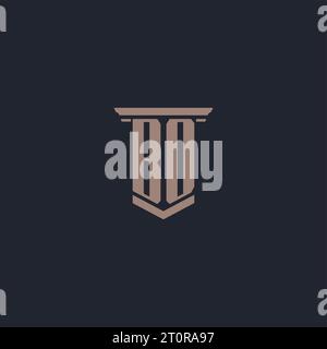 BO initial monogram logo with pillar style design Stock Vector