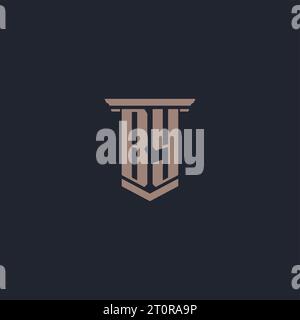 BY initial monogram logo with pillar style design Stock Vector