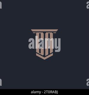 CA initial monogram logo with pillar style design Stock Vector