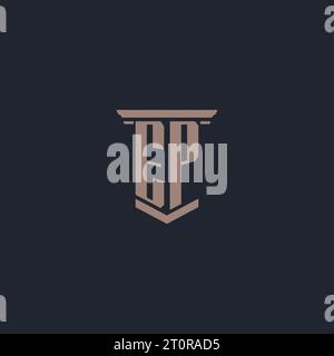 EP initial monogram logo with pillar style design Stock Vector