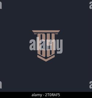 CY initial monogram logo with pillar style design Stock Vector