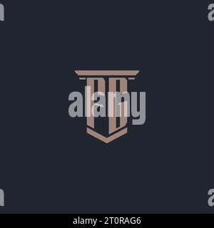 FG initial monogram logo with pillar style design Stock Vector