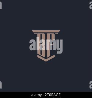 BF initial monogram logo with pillar style design Stock Vector