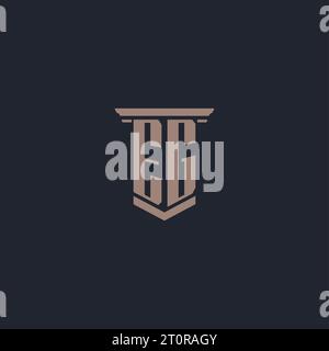 EG initial monogram logo with pillar style design Stock Vector