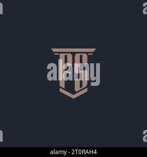 FS initial monogram logo with pillar style design Stock Vector