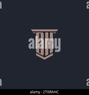 DK initial monogram logo with pillar style design Stock Vector