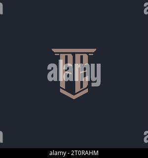 FE initial monogram logo with pillar style design Stock Vector