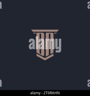 DN initial monogram logo with pillar style design Stock Vector
