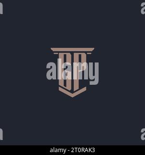 GP initial monogram logo with pillar style design Stock Vector