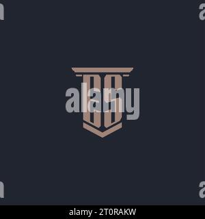 ES initial monogram logo with pillar style design Stock Vector