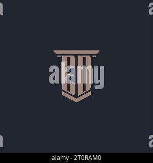 ED initial monogram logo with pillar style design Stock Vector