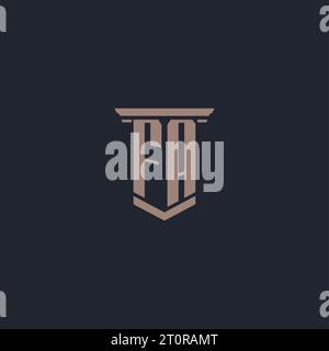 FA initial monogram logo with pillar style design Stock Vector