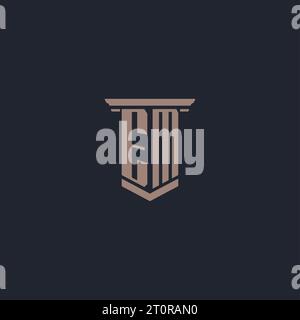EM initial monogram logo with pillar style design Stock Vector