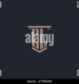CL initial monogram logo with pillar style design Stock Vector
