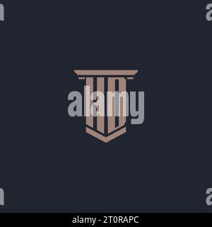 HD initial monogram logo with pillar style design Stock Vector