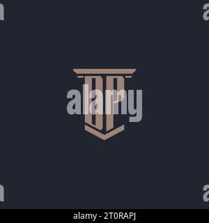 DP initial monogram logo with pillar style design Stock Vector