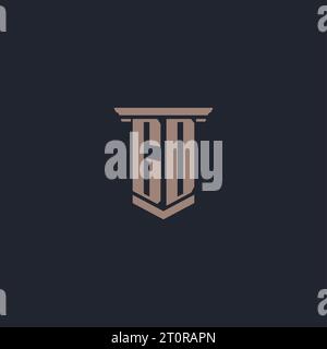 GD initial monogram logo with pillar style design Stock Vector