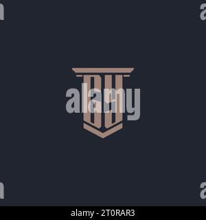 GY initial monogram logo with pillar style design Stock Vector