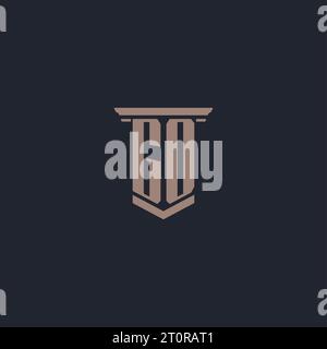 GO initial monogram logo with pillar style design Stock Vector