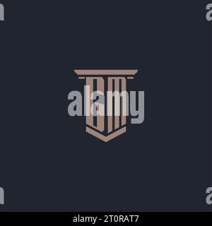 GM initial monogram logo with pillar style design Stock Vector