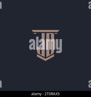 JD initial monogram logo with pillar style design Stock Vector