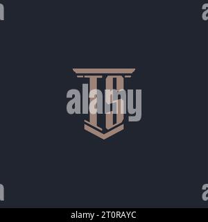 IS initial monogram logo with pillar style design Stock Vector