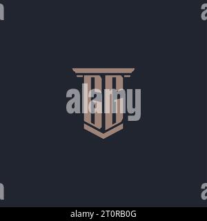 GG initial monogram logo with pillar style design Stock Vector