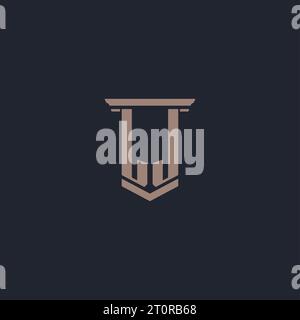 LJ monogram initial logo with pillar shape icon design, luxury and ...