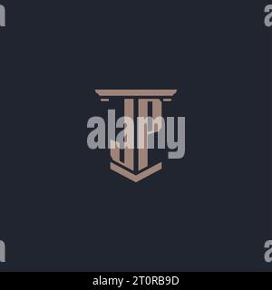 JP initial monogram logo with pillar style design Stock Vector
