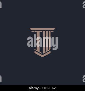 IW initial logo with pillar style, luxury law firm logo design ideas ...
