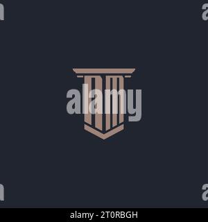 NM initial monogram logo with pillar style design Stock Vector