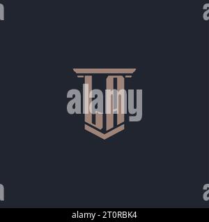 LA monogram initial logo with pillar and feather design, law firm logo ...