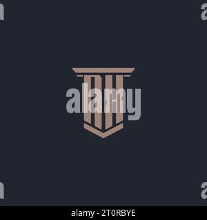 NX initial monogram logo with pillar style design Stock Vector