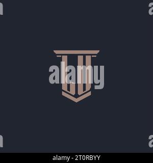 LU initial monogram logo with pillar style design Stock Vector