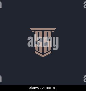 SS initial monogram logo with pillar style design Stock Vector