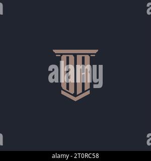 OR initial monogram logo with pillar style design Stock Vector