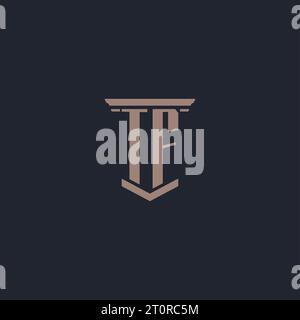 TF initial logo with pillar style, luxury law firm logo design ideas ...