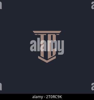 TC initial monogram logo with pillar style design Stock Vector