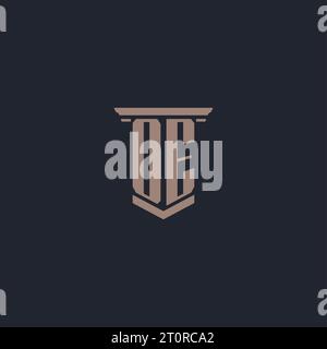OE initial monogram logo with pillar style design Stock Vector