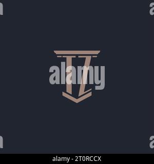 TZ initial logo with pillar style, luxury law firm logo design ideas ...