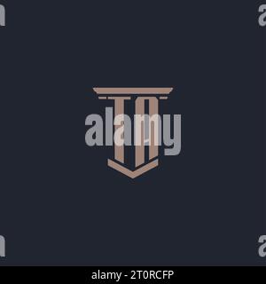 TA initial monogram logo with pillar style design Stock Vector