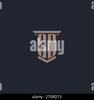 SD logo initial pillar design with luxury modern style best design for ...