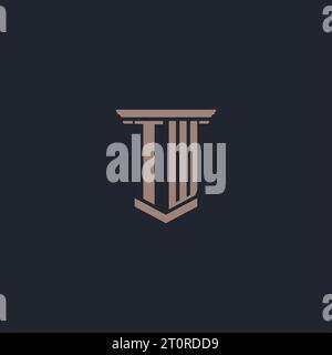 TW initial logo monogram with pillar icon design vector Stock Vector ...